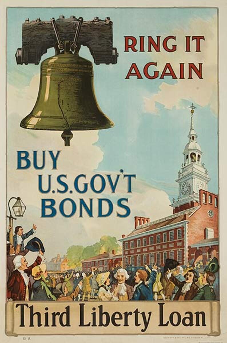 Ring it Again, Original WWI American Third Liberty Loan Poster