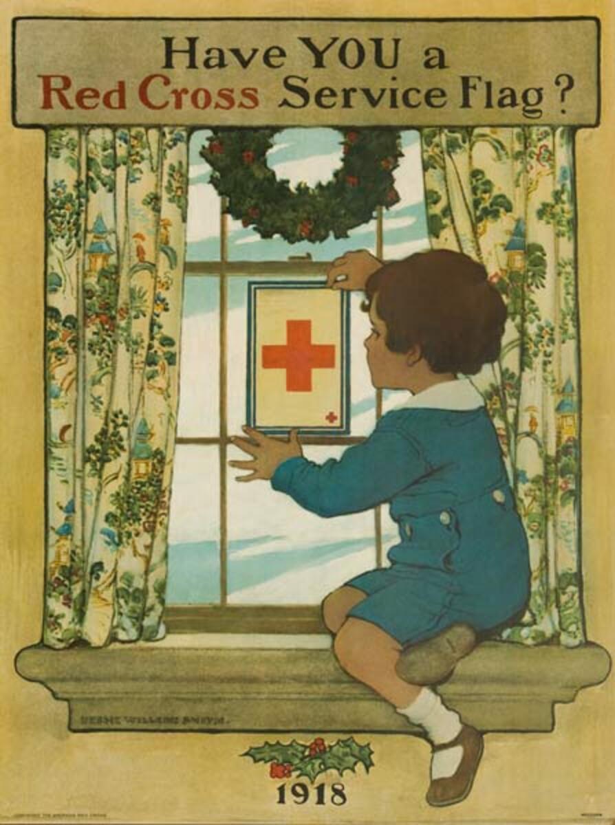 Have You a Red Cross Service Flag Original WWI Homefront Poster