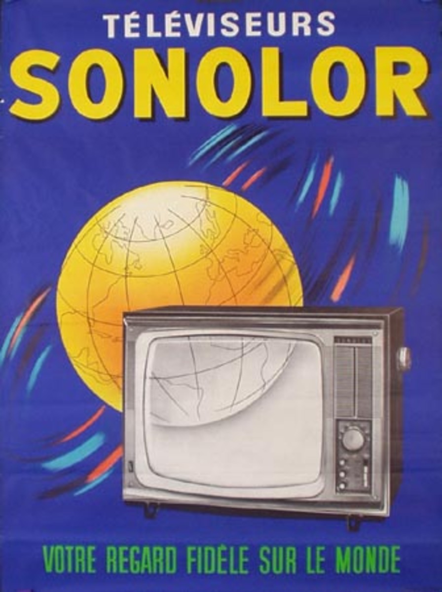 Sonolor Television Poster Original Vintage French Advertising Poster