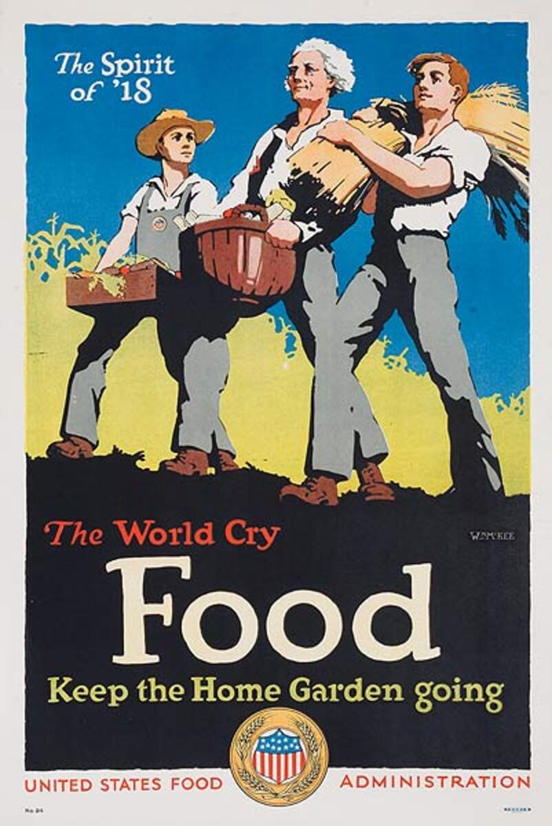 The World Cry FOOD Original World War I Poster 