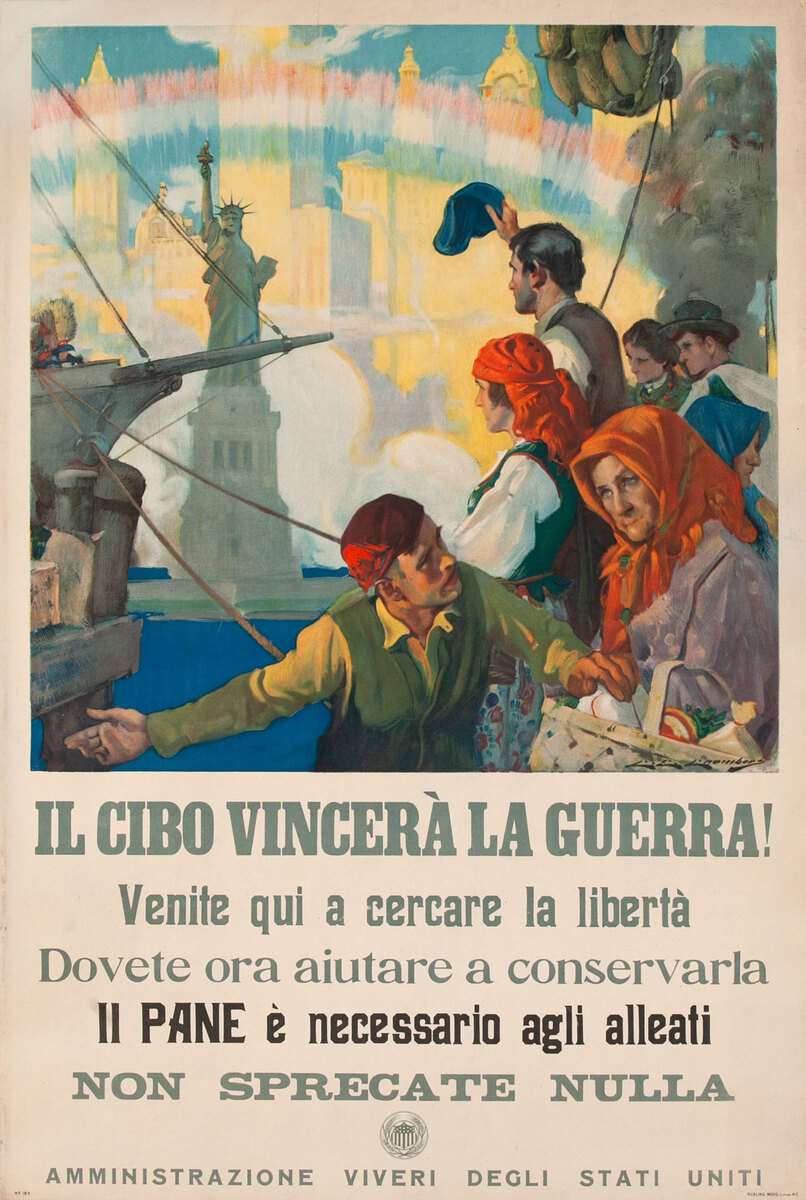 Food Will Win The War Italian Original WWI Poster 
