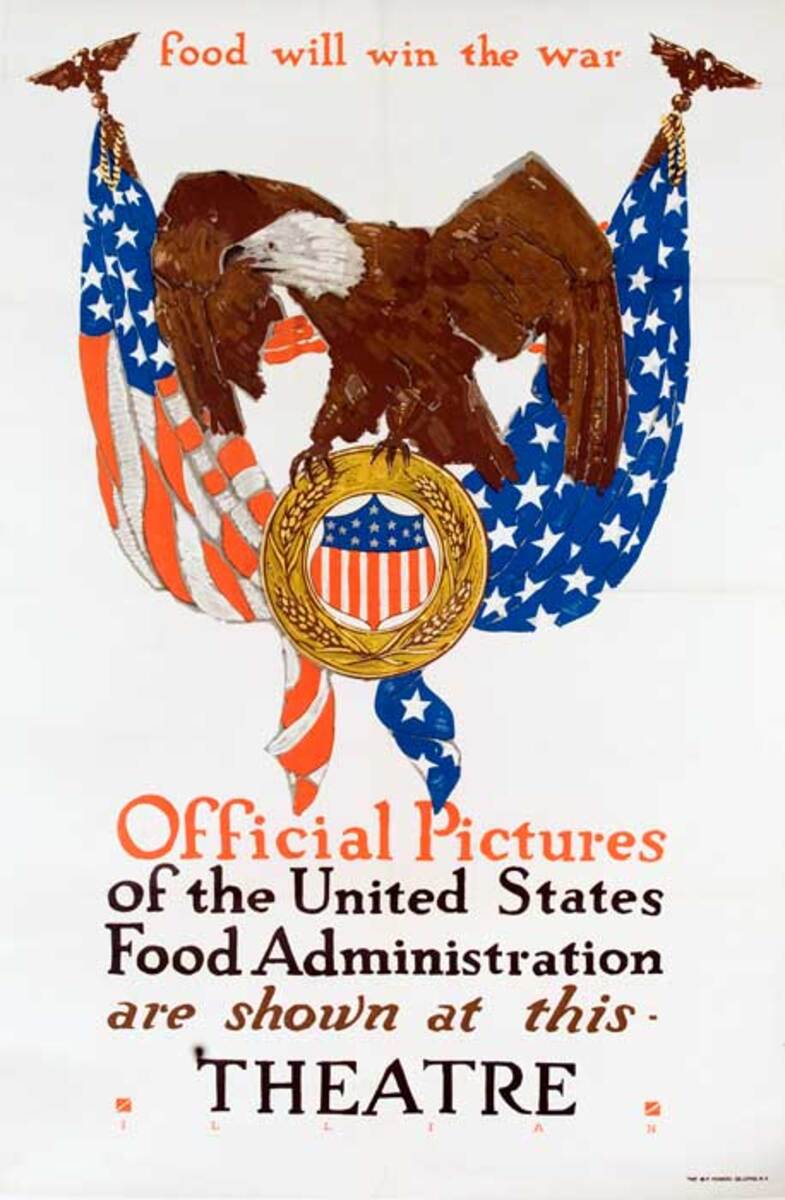 Food Will Win The War Official Pictures of the US Food Administration Original Vintage WWI Poster 