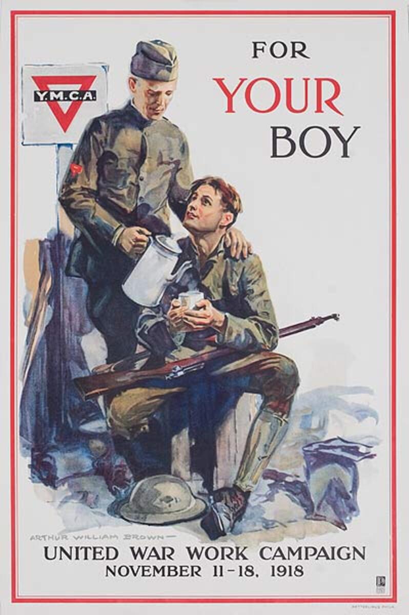 For Your Boy United War Work Campaign Original American WWI Poster