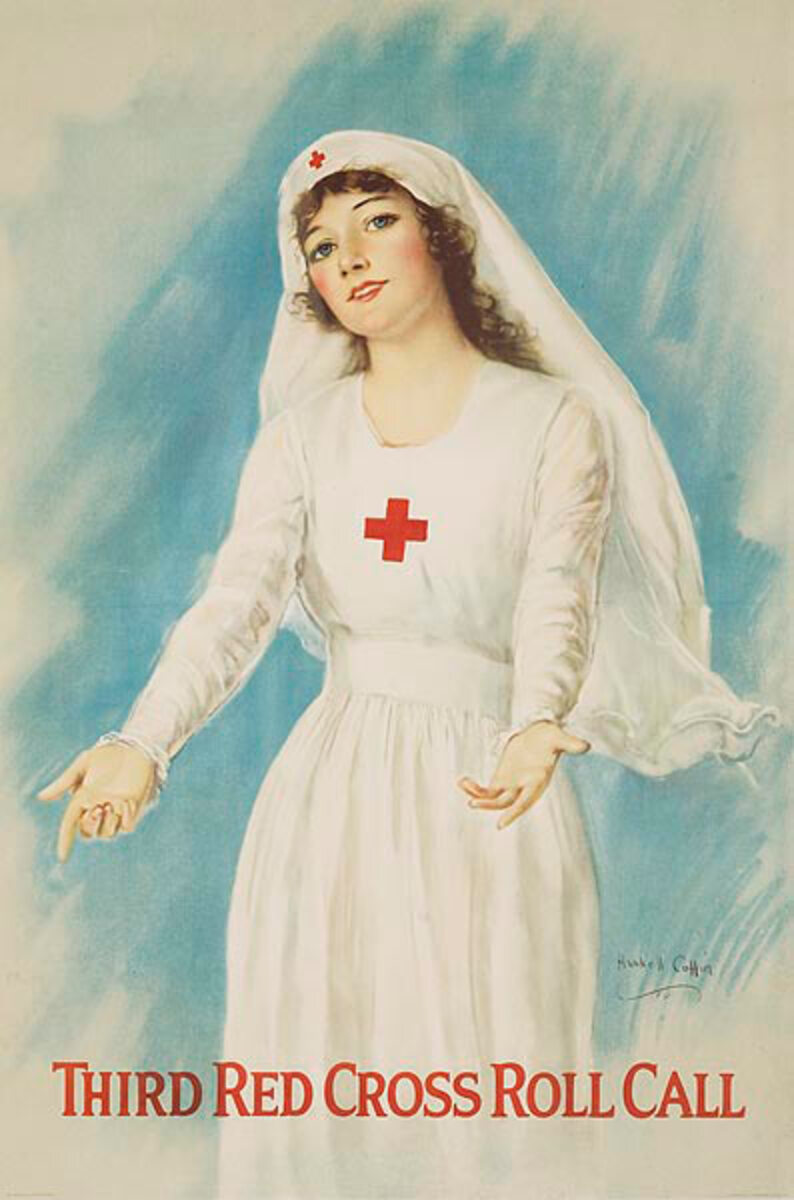 Third Red Cross Roll Call Original WWI Recruting Poster