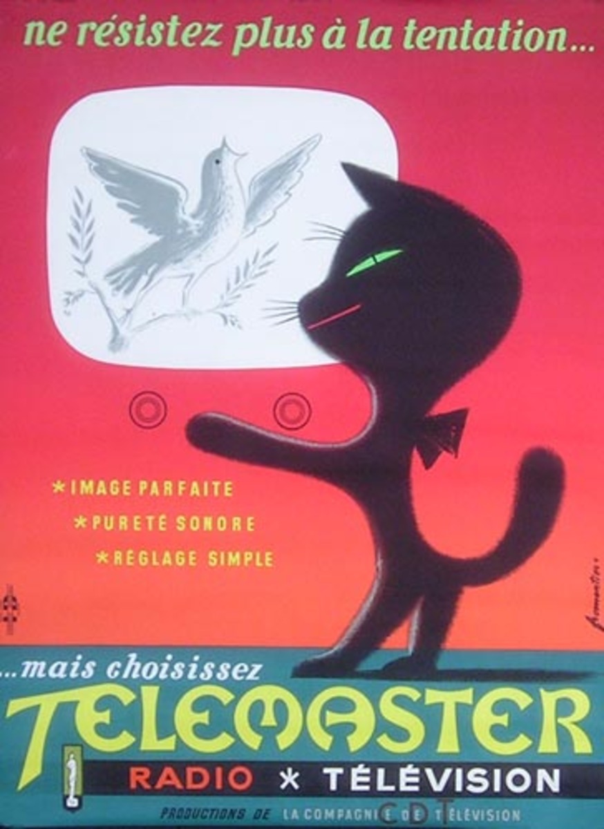 Telemaster Radio Television Original French Advertising Poster