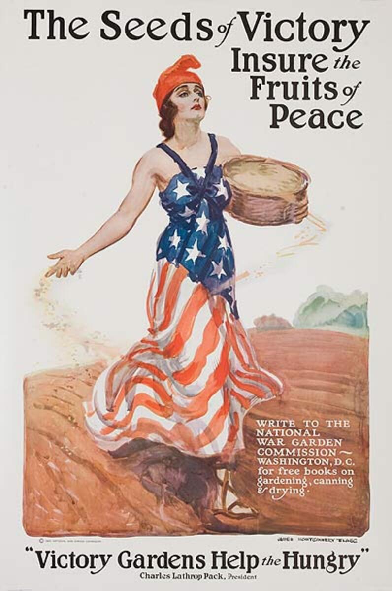 The Seeds Of Victory Original Vintage World War One Victory Garden Poster