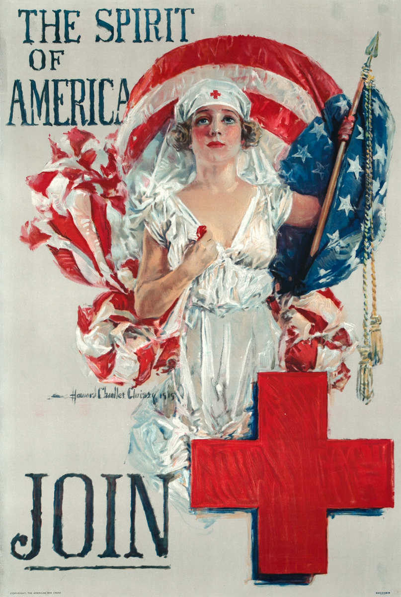 The Spirit of America Join the Red Cross Original WWI Homefront Poster