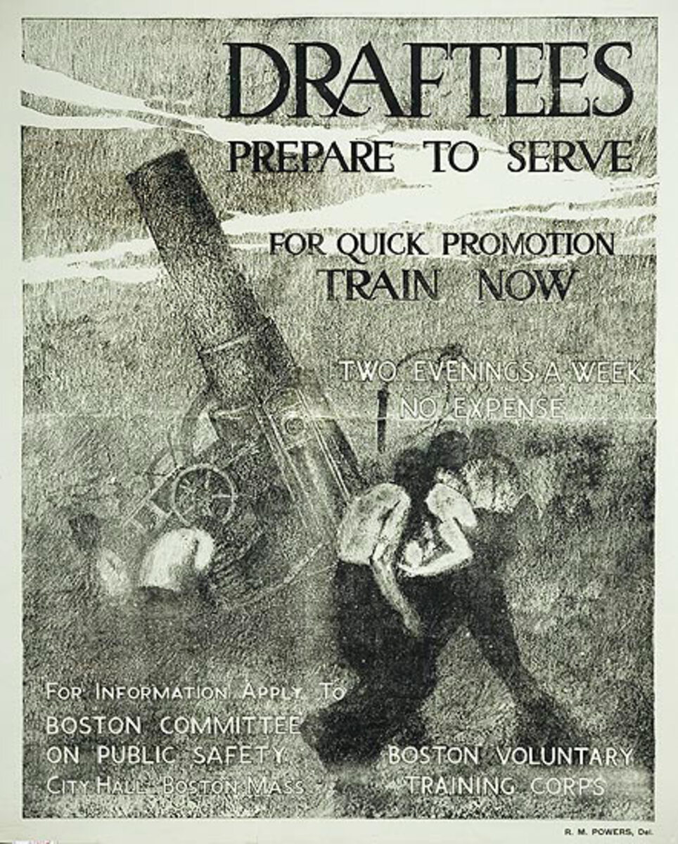 Draftees Prepare to Serve Original WWI Recruiting Poster