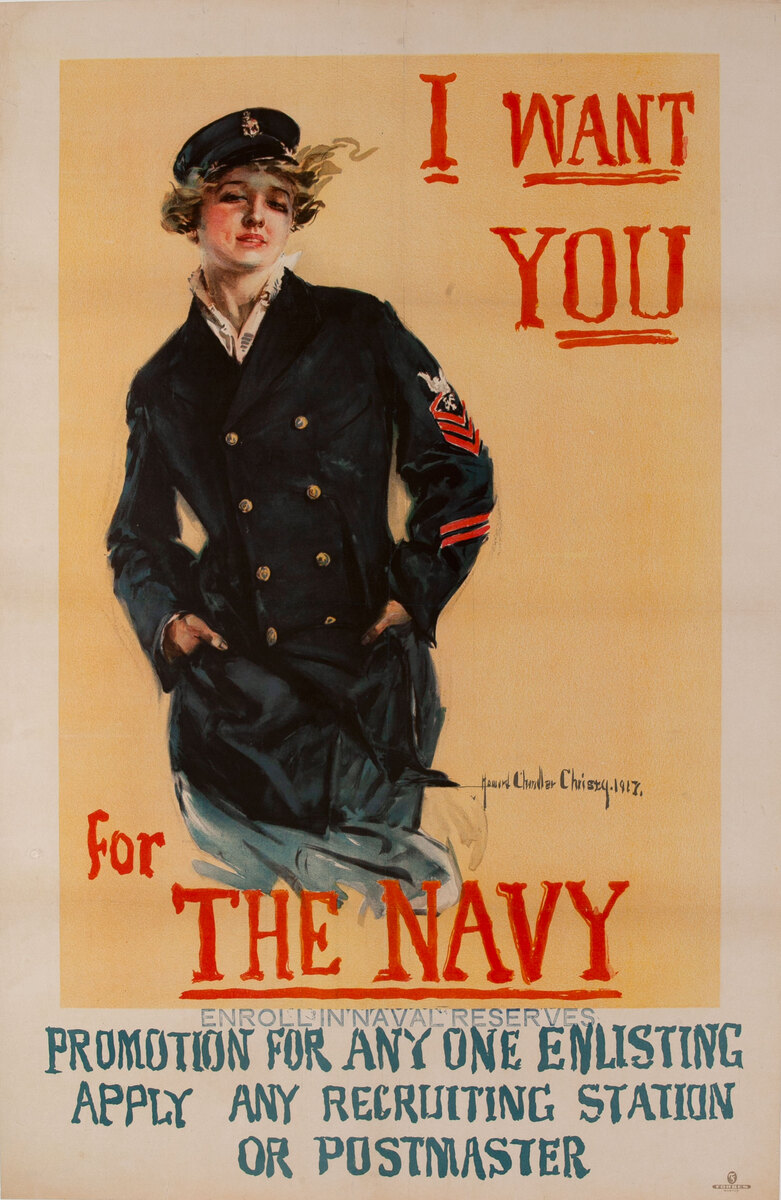 I Want You For the Navy Original Vintage WWI Poster 
