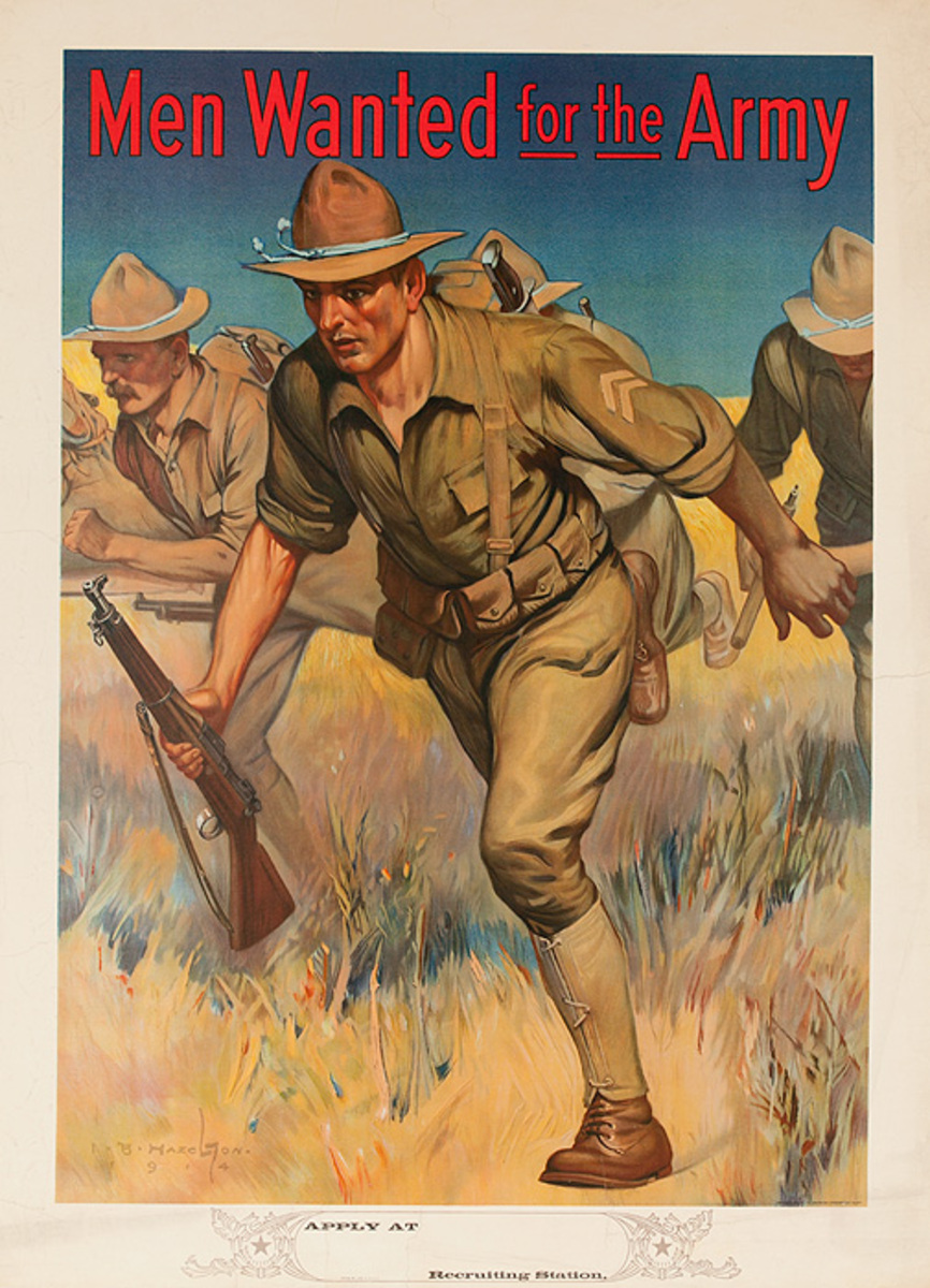 Men Wanted for the Army, Original WWI Recruiting Poster
