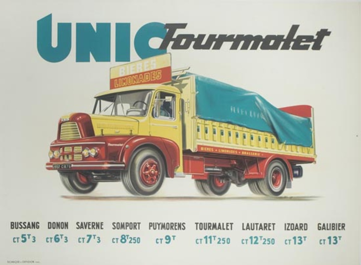 Unic Truck Original Vintage Poster Bierres
