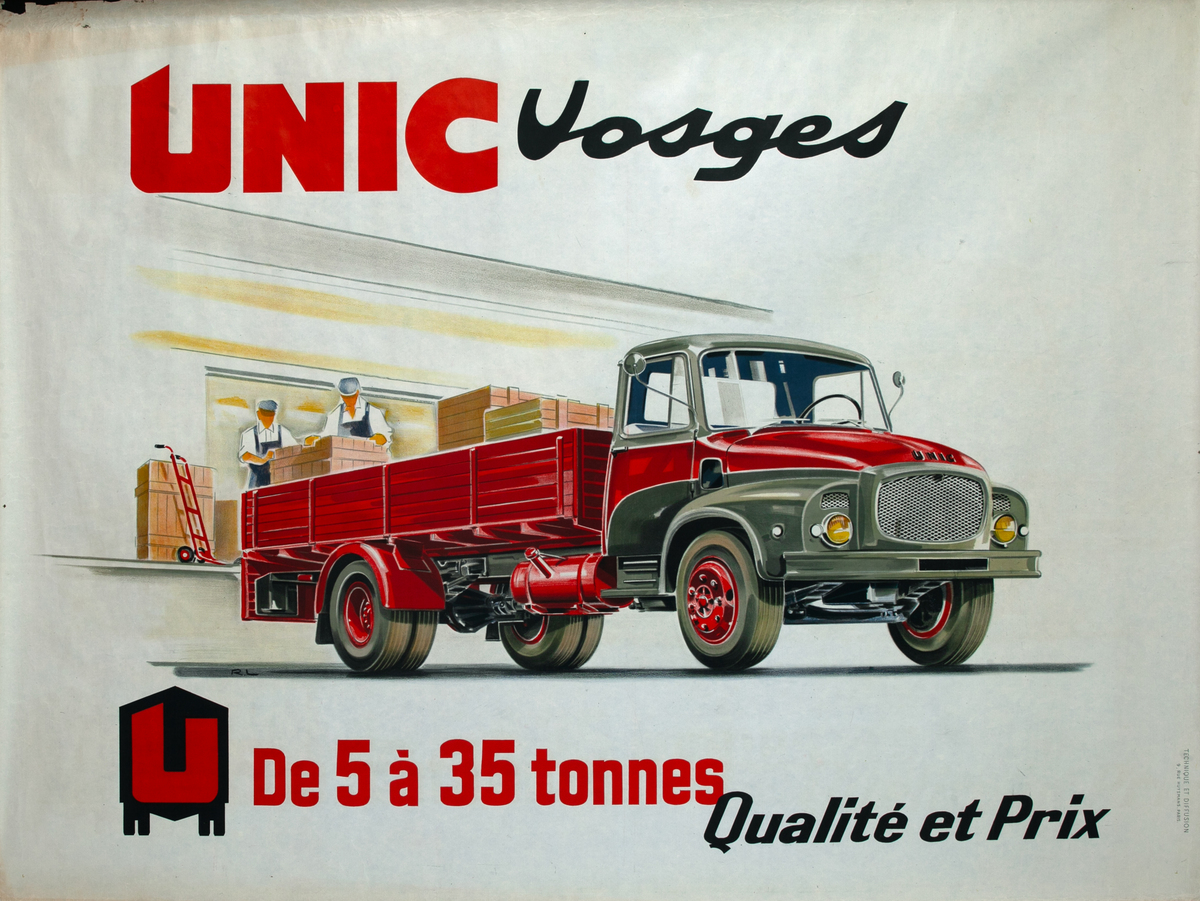 Unic Truck Original Vintage Poster Vosges open truck 