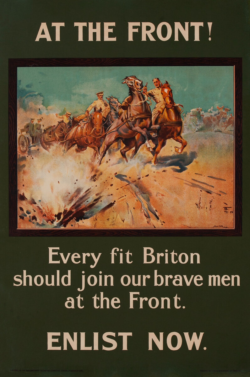 At the Front, Original British WWI Recruiting Poster