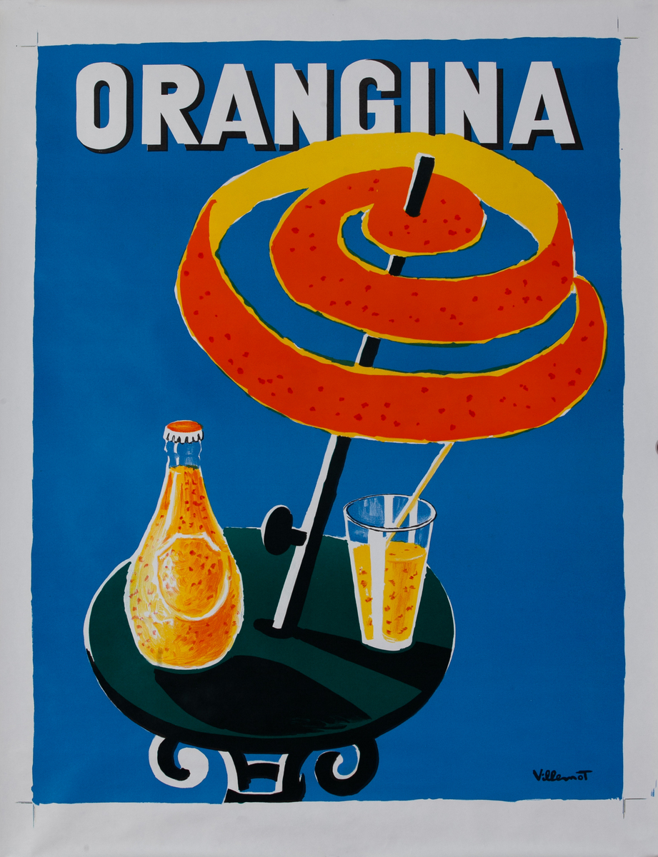 Orangina Cafe Table Original French Advertising Poster
