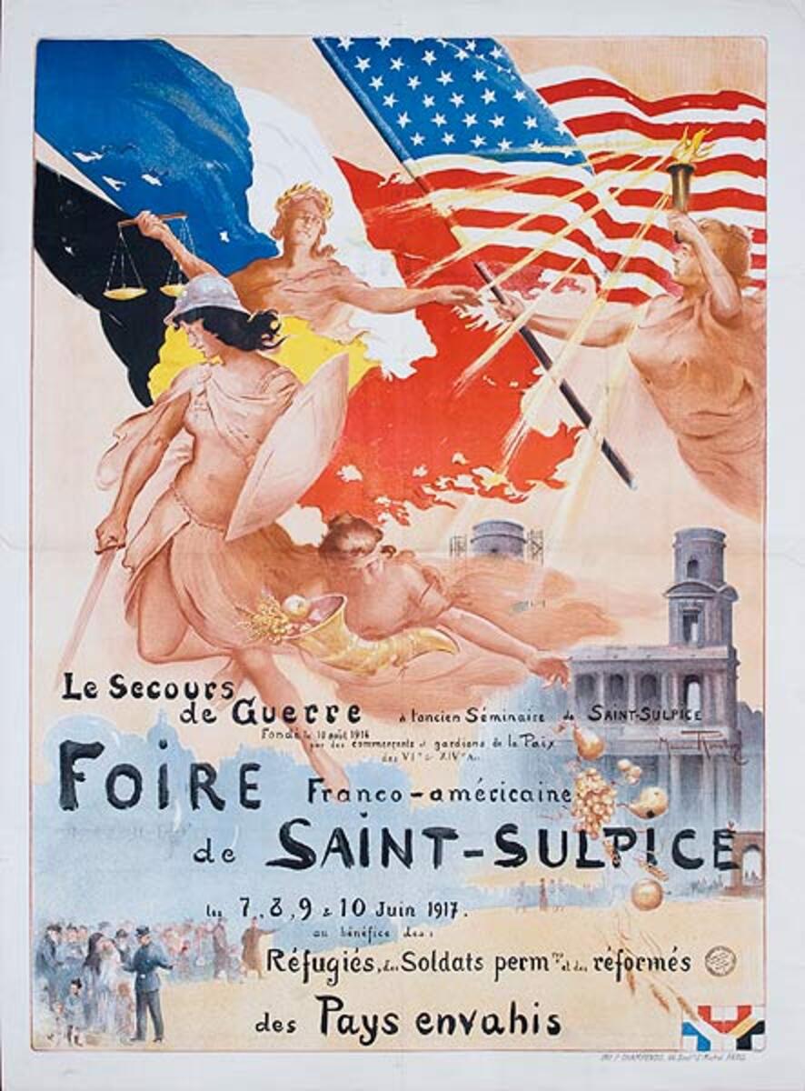 Original French WWI Poster Foire de Saint Suplice