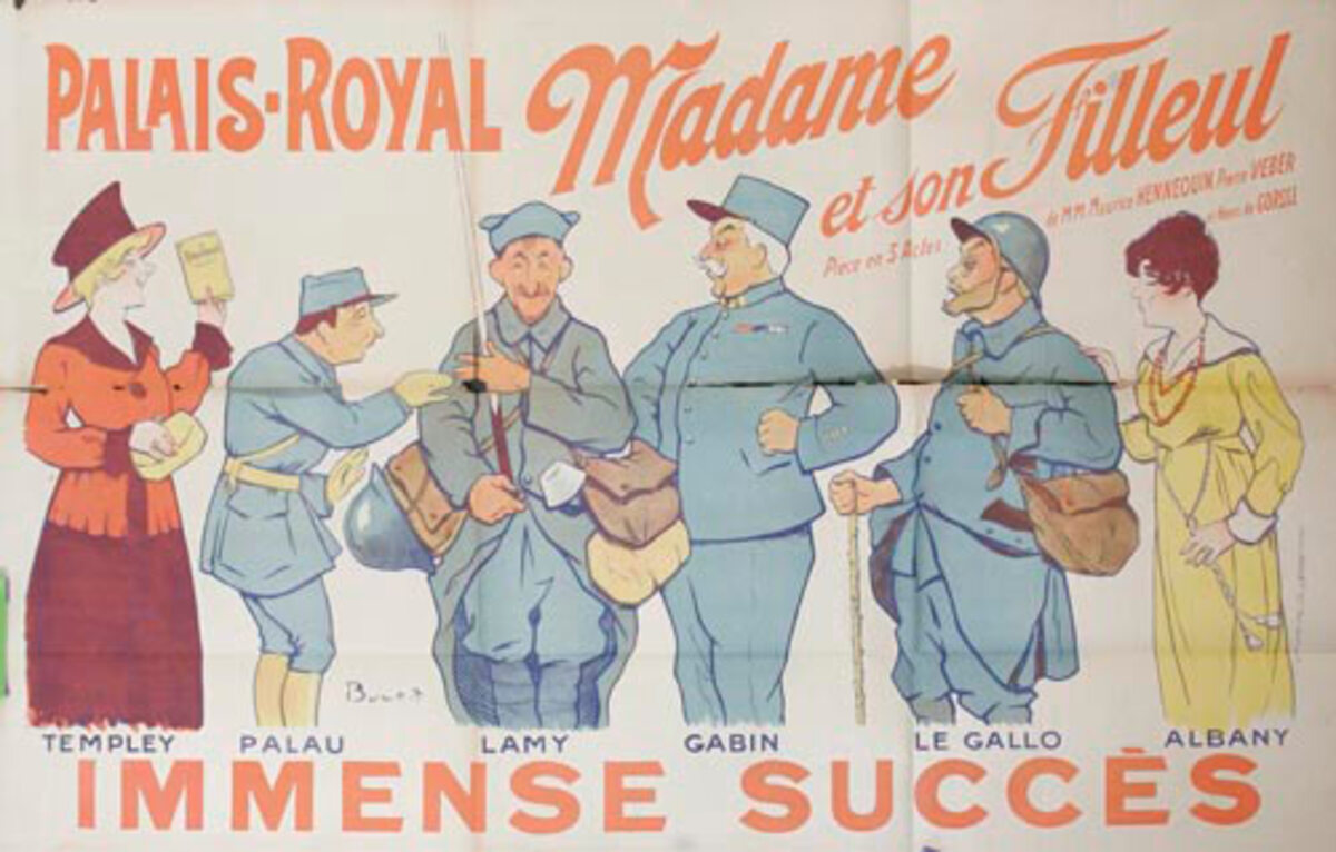 Madame et Son Filleul Original WWI French Theatre Poster