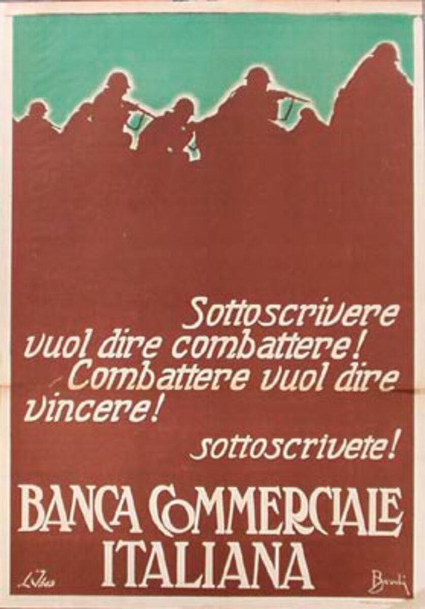 Banca Commerciale Italiana Original Vintage Italian World War I Poster 