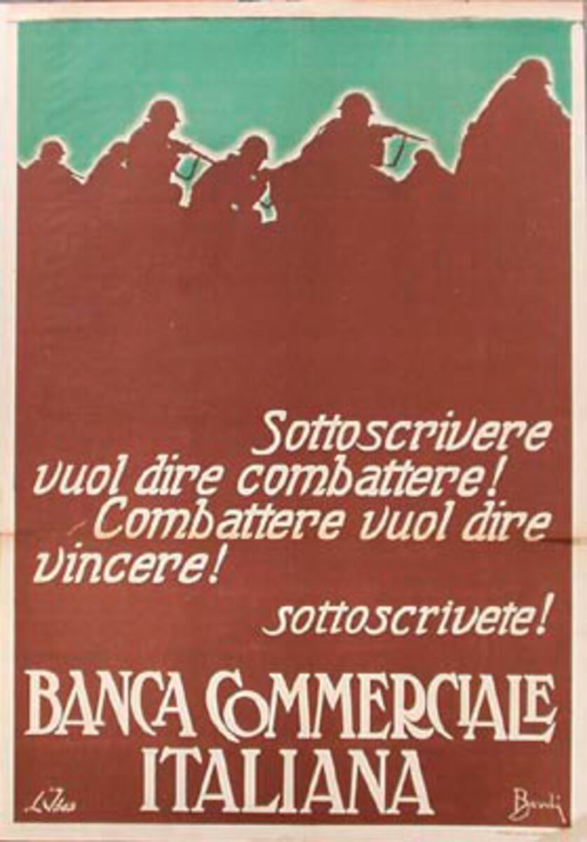 Banca Commerciale Italiana Original Italian World War I Poster 