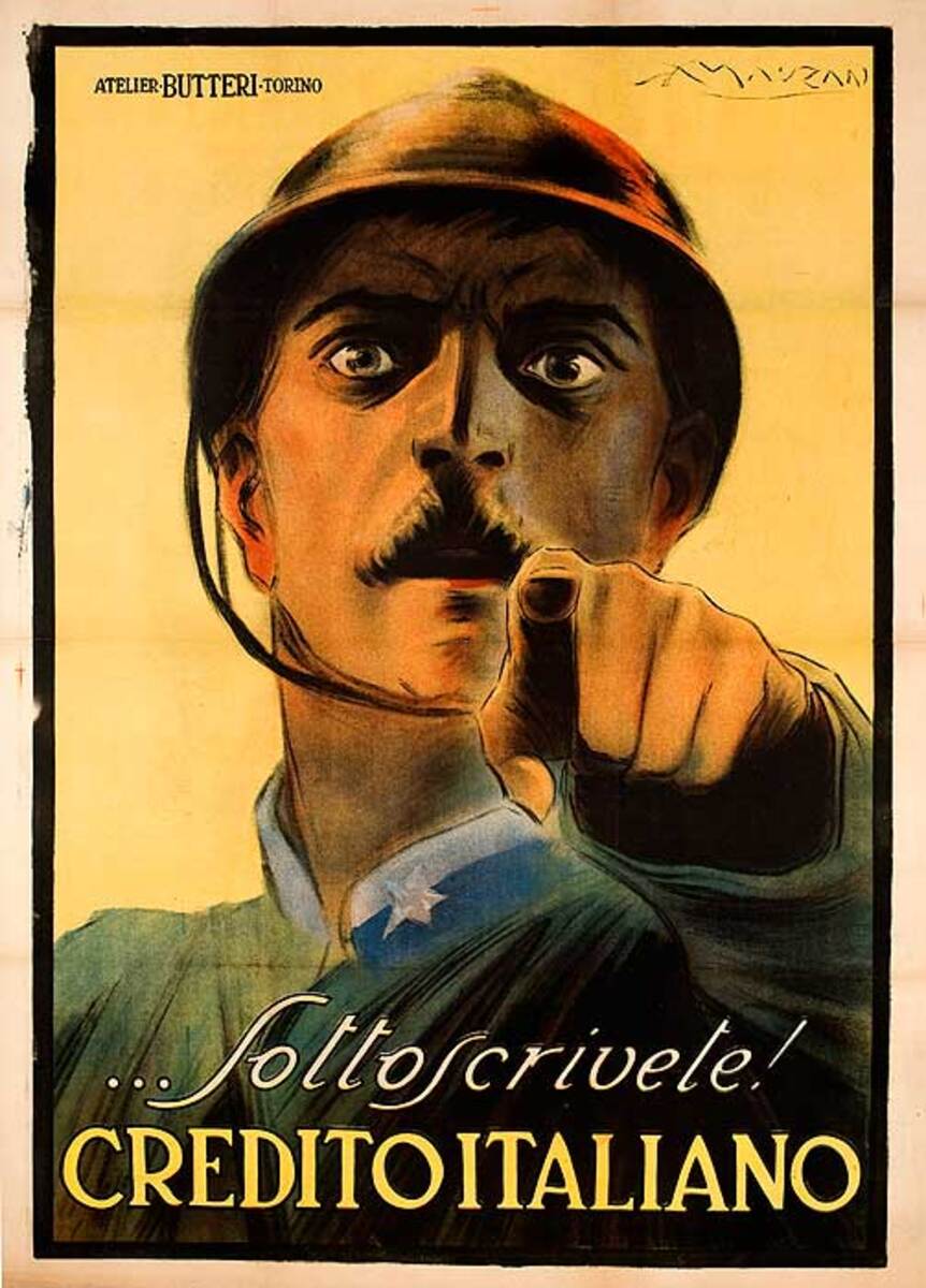 Sottoscrivete Credito Italiano Original Italian World War One Poster