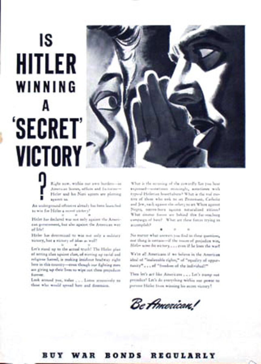 Is Hitler Winning Original World War II Poster