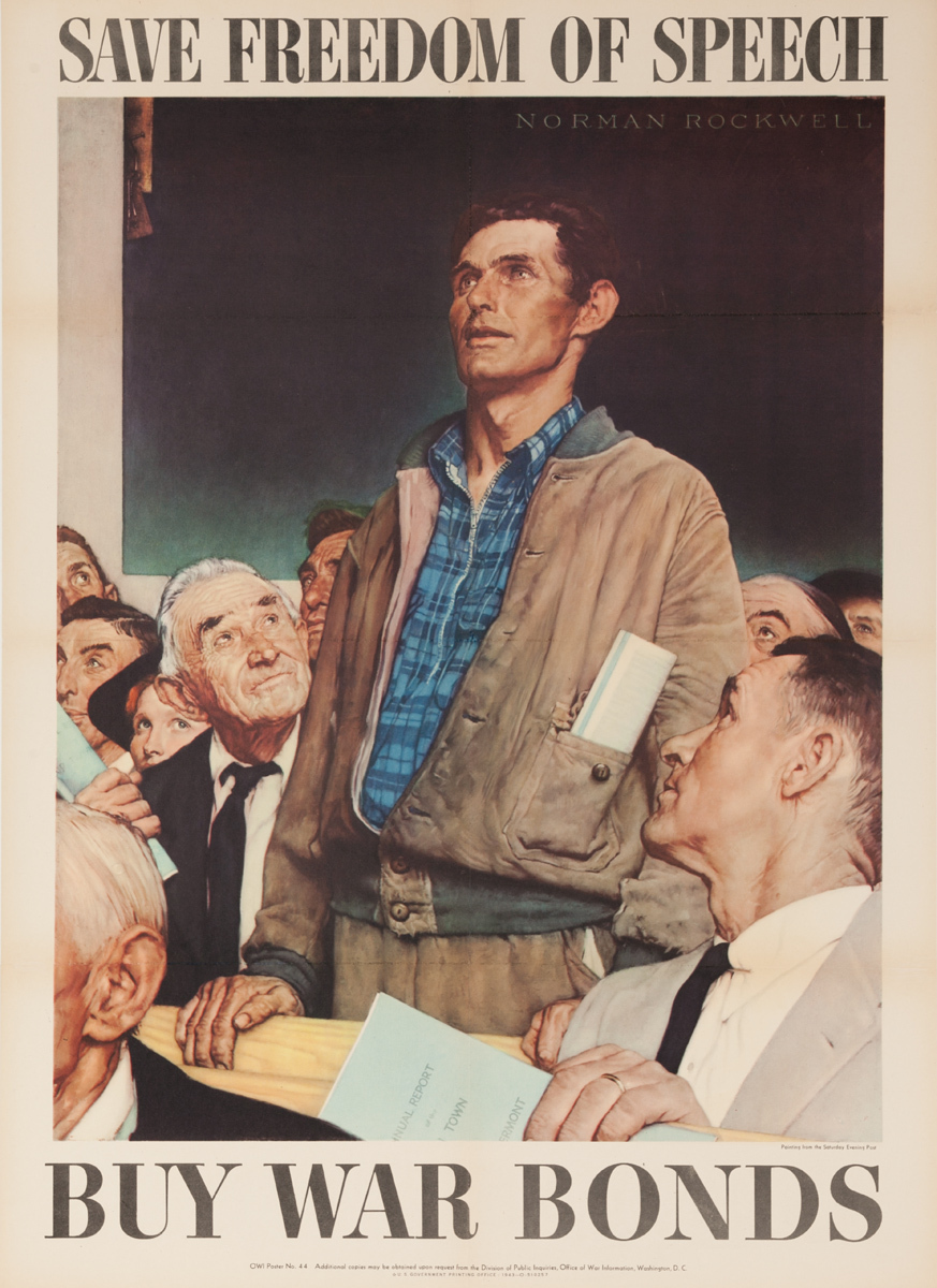 Freedom of Speech Original WWII Poster 