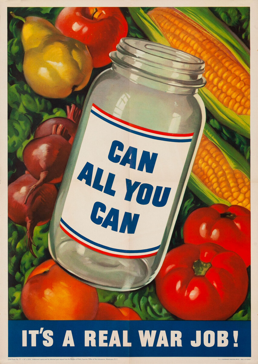 Can All You Can Original American WWII Poster, small size