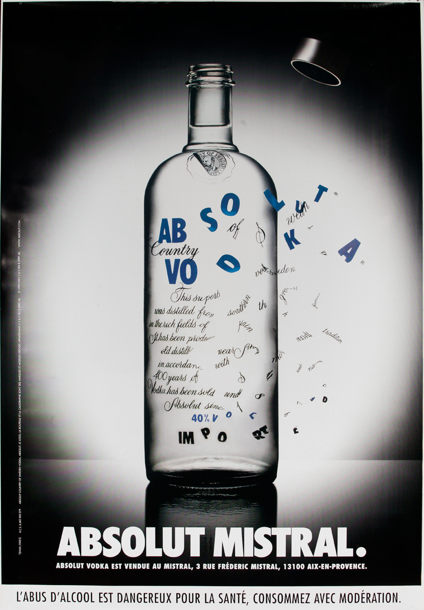 Absolut Vodka Original Advertising Poster Mistral