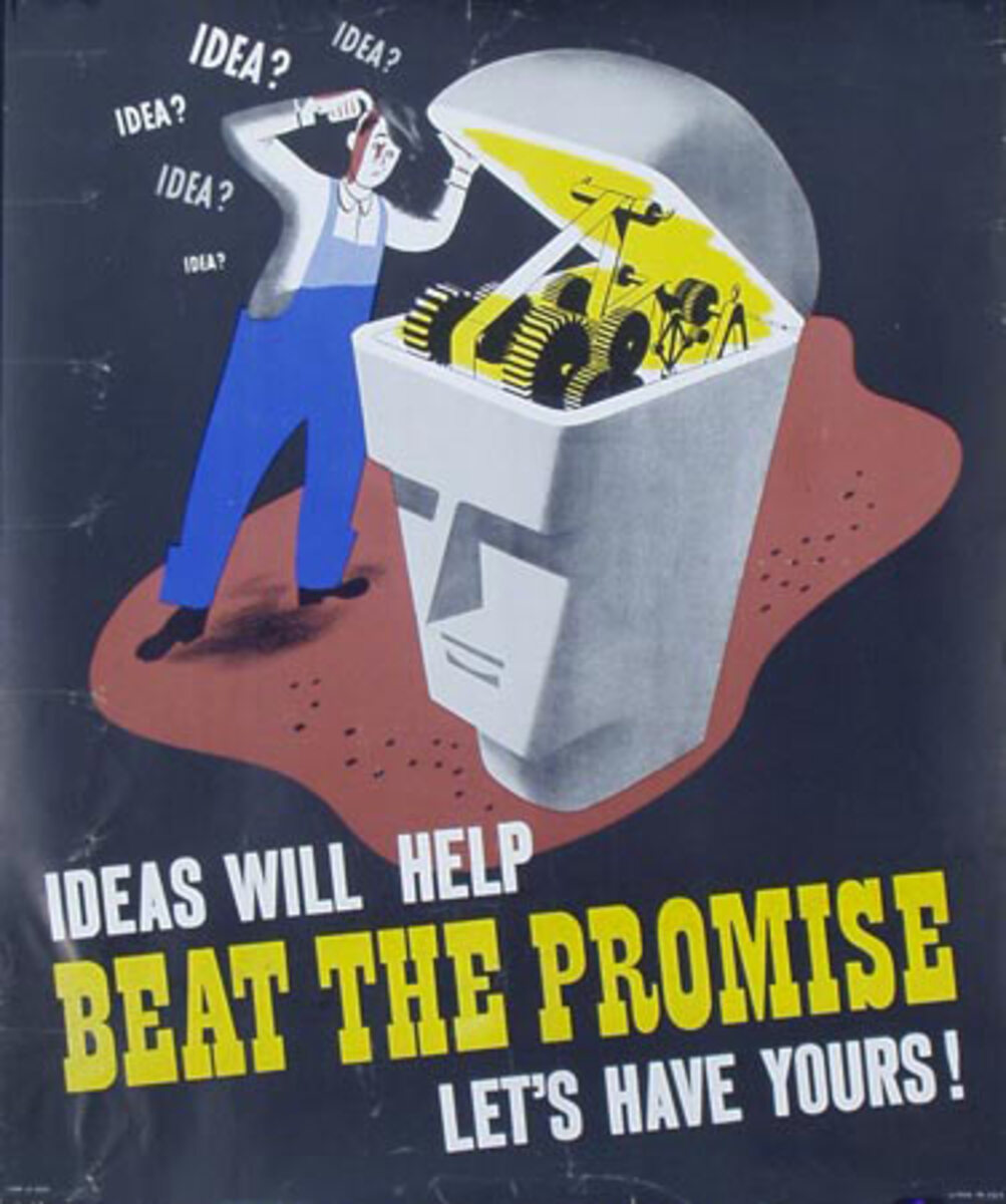 Ideas Will Help Beat the Promise Original Vintage World War II Poster