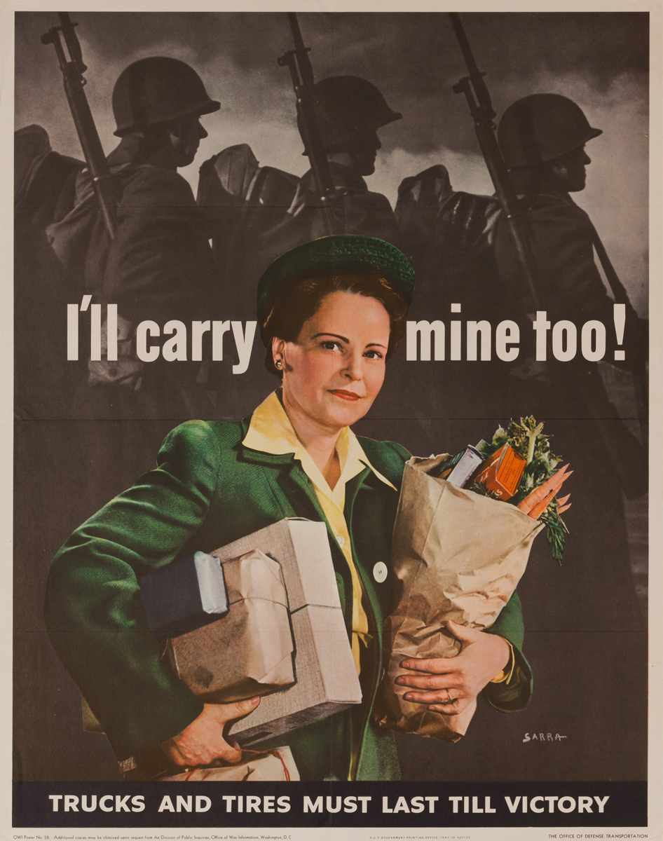 I'll Carry Mine Too Original Vintage World War Two Poster