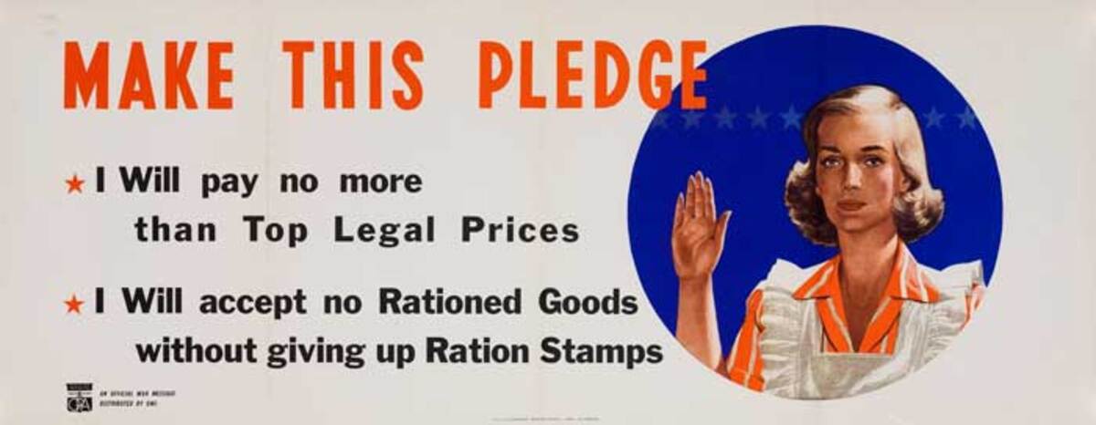Make This Pledge Original American WWII Homefront Poster