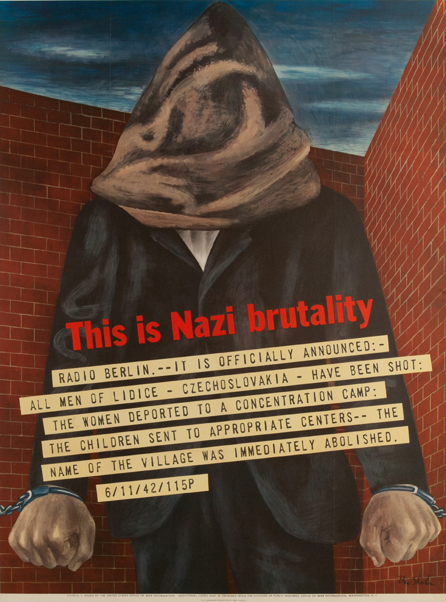 This Is Nazi Brutality Original Vintage WWII Poster 
