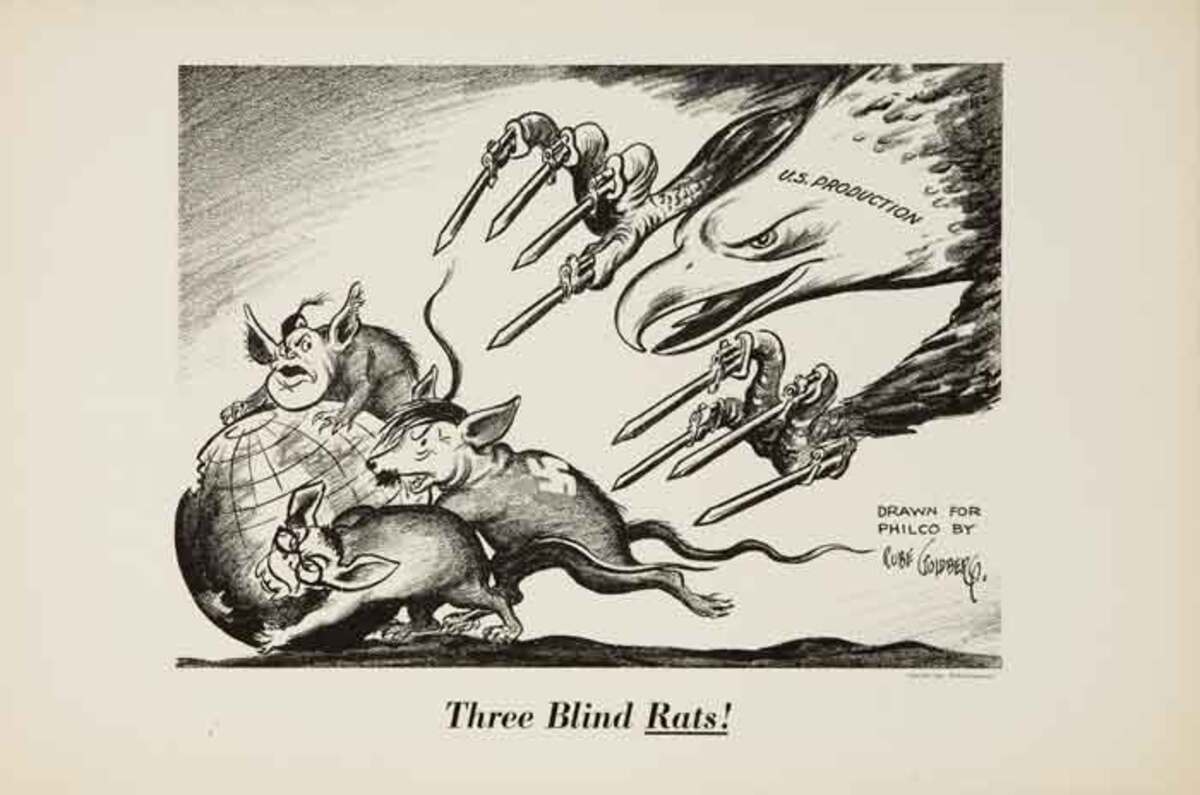 Three Blind Rats!, Original WWII Philco Propaganda Poster