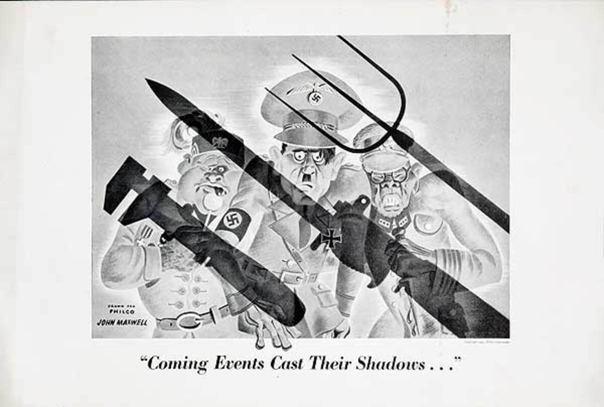 Coming Events Cast Their Shadow Original WWII Philco Homefront Production Poster