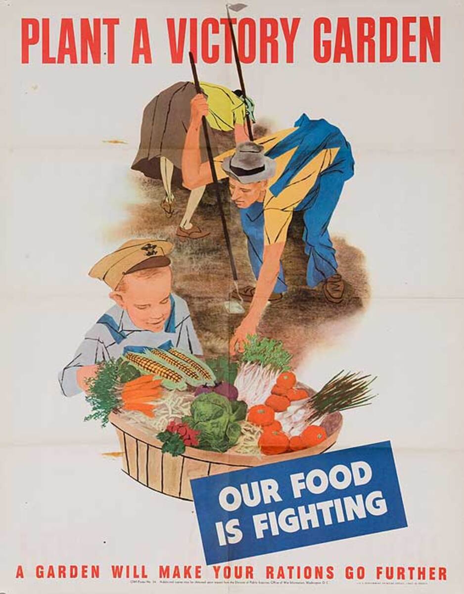 Plant a Victory Garden Original Vintage WWII Poster 