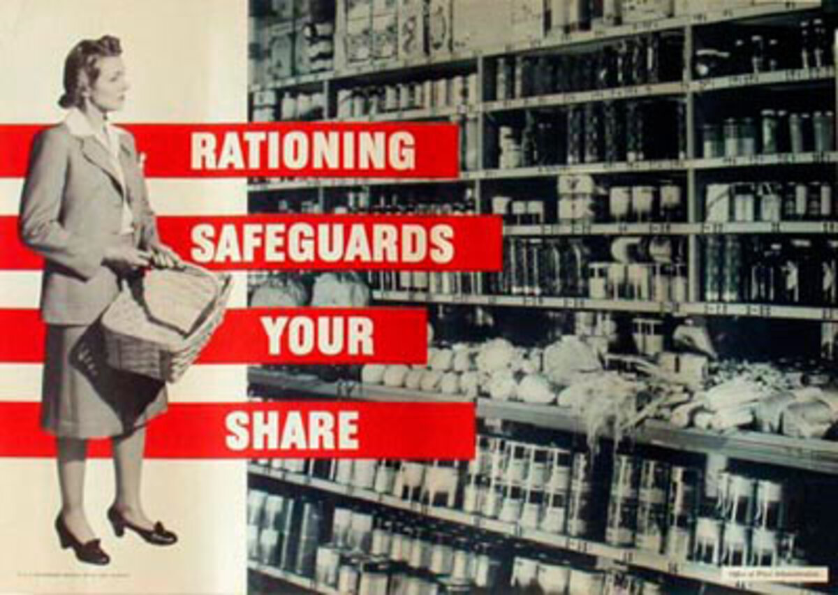Rationing Safeguards Your Share Original Vintage WWII Poster 