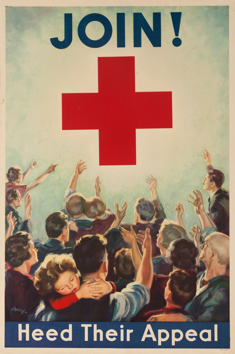 Heed Their Appeal Original Vintage WWII Poster Red Cross 