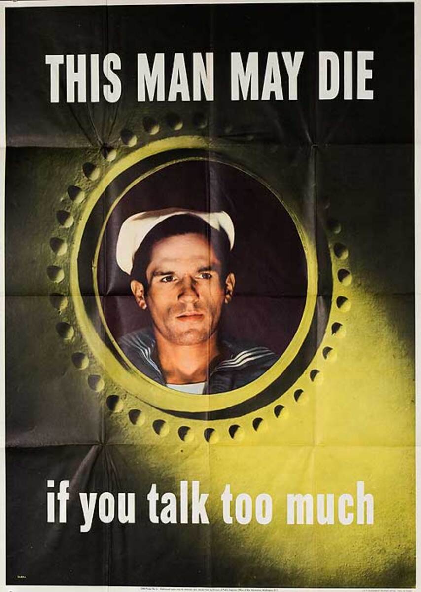 This Man May Die Original Vintage WWII Poster