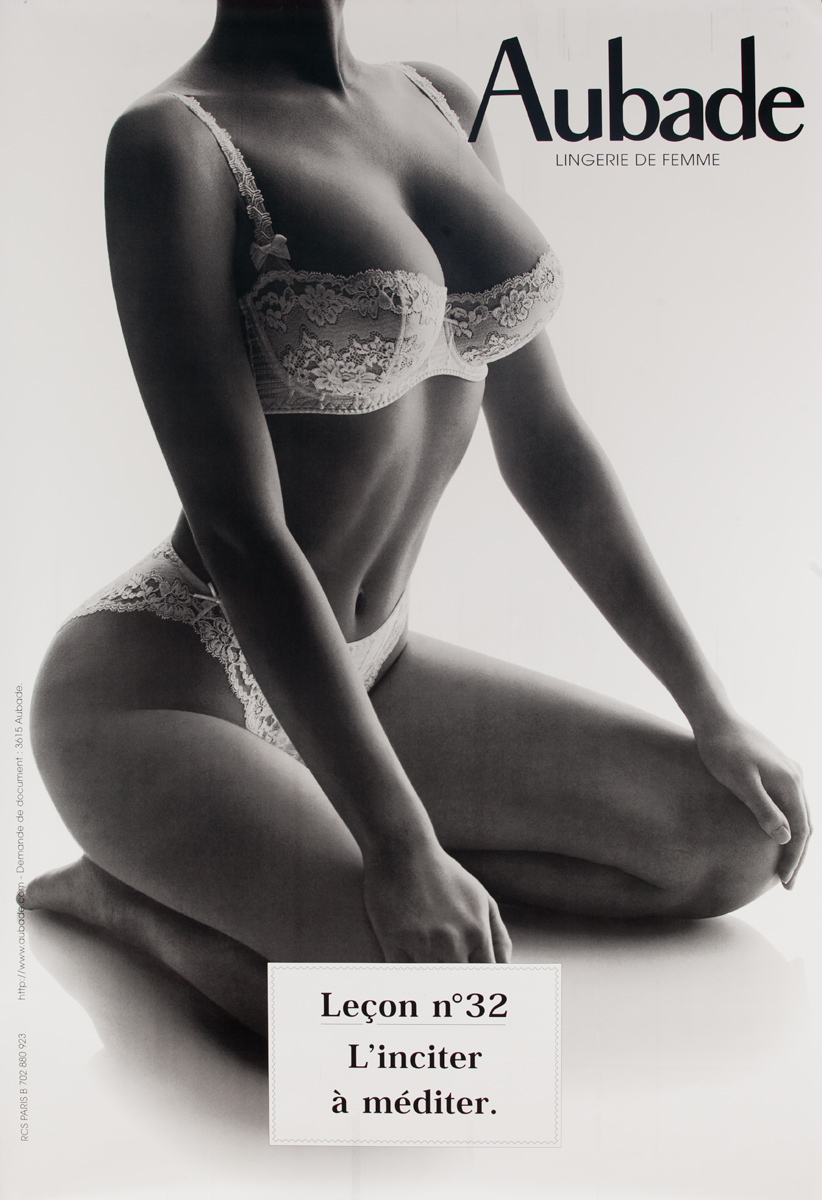 Aubade Lingerie de Femme, Lecon n 32,  Original French Advertising Poster