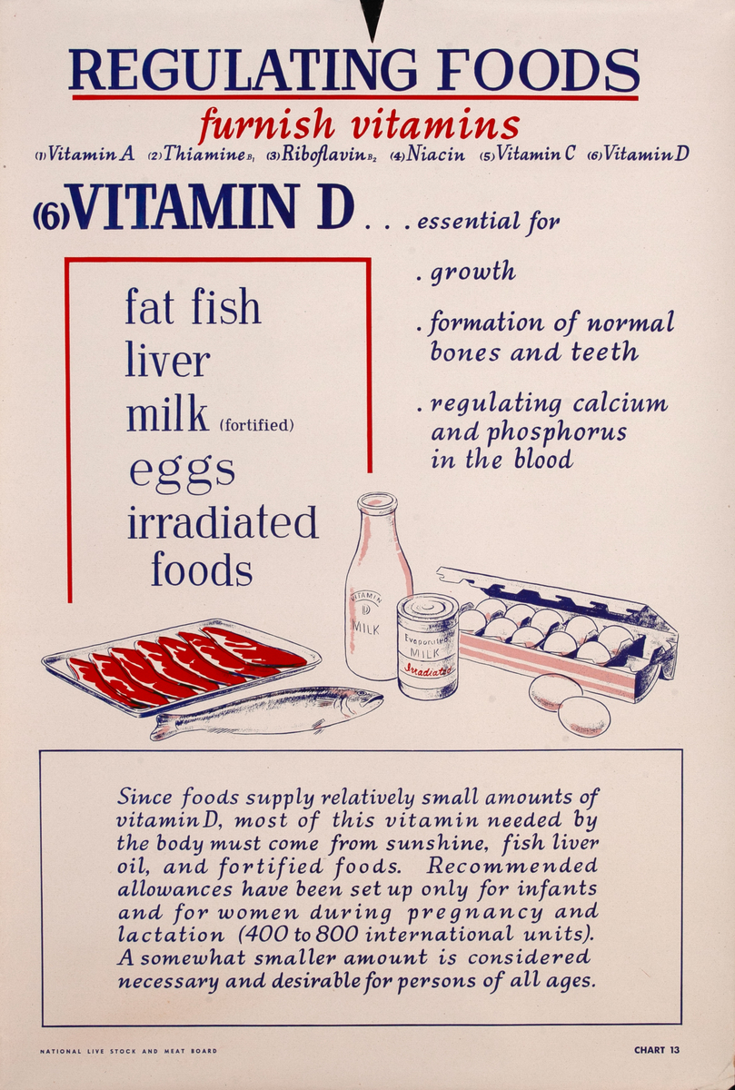 Vitamin D Original American WWII Homefront Nutrition Poster