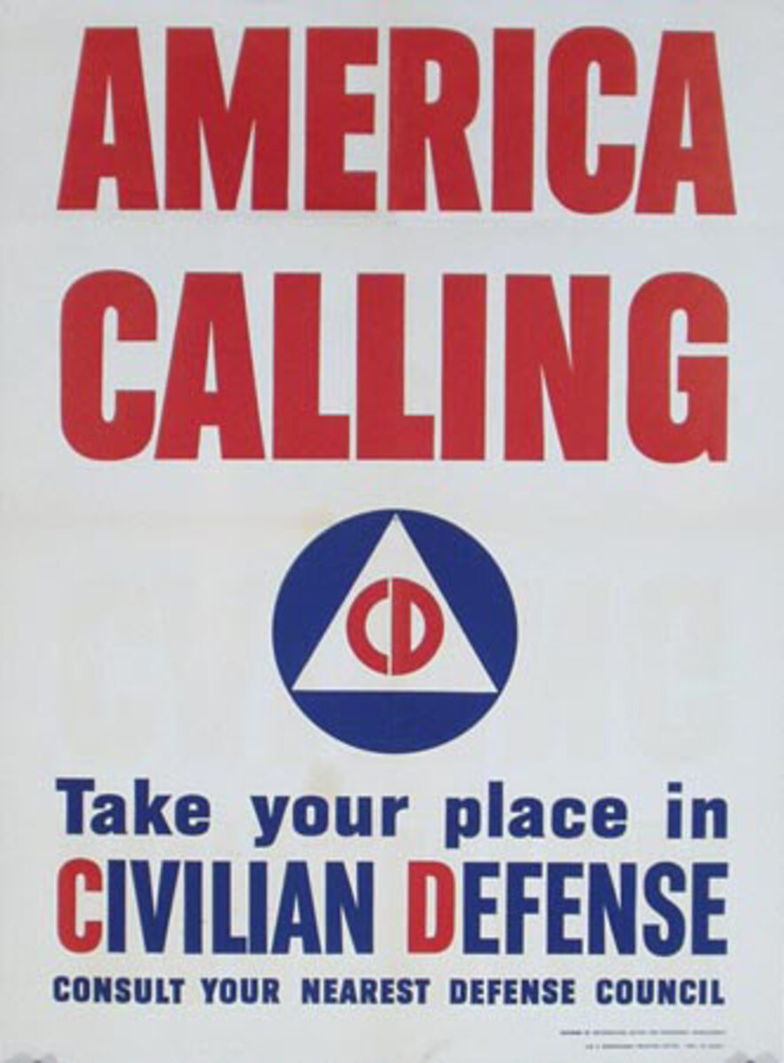 America Calling Original Vintage World War II Poster