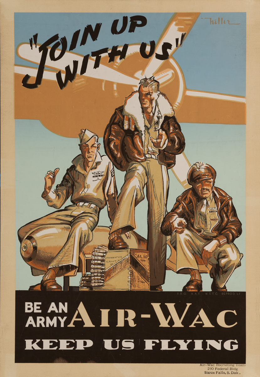 Join Up With Us Be An Army Air Wac Keep Us Flying, World War Two Recruiting Poster
