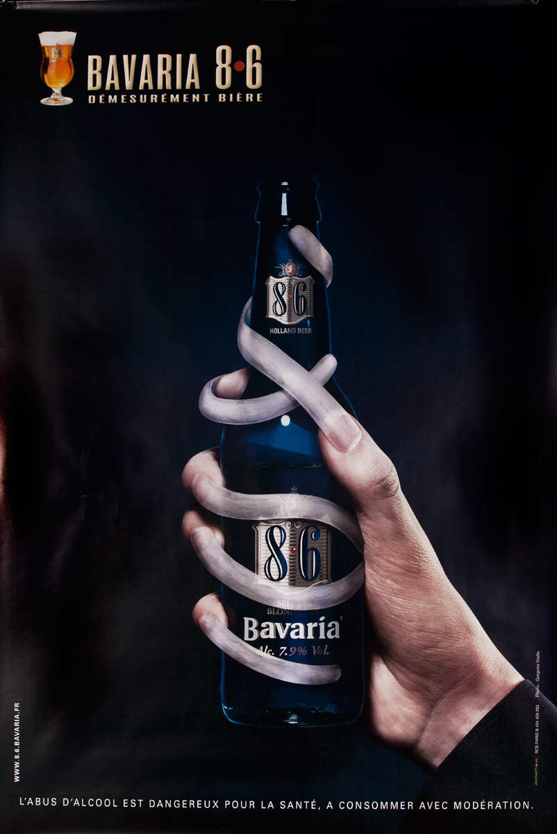 Bavaria 86 Beer Twisted Finger Original Advertising Poster