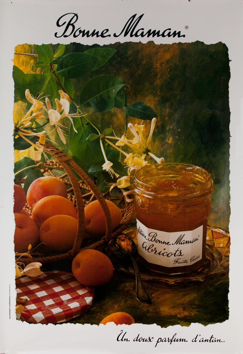 Bonne Maman Apricot Preserve Original Vintage Advertising Poster