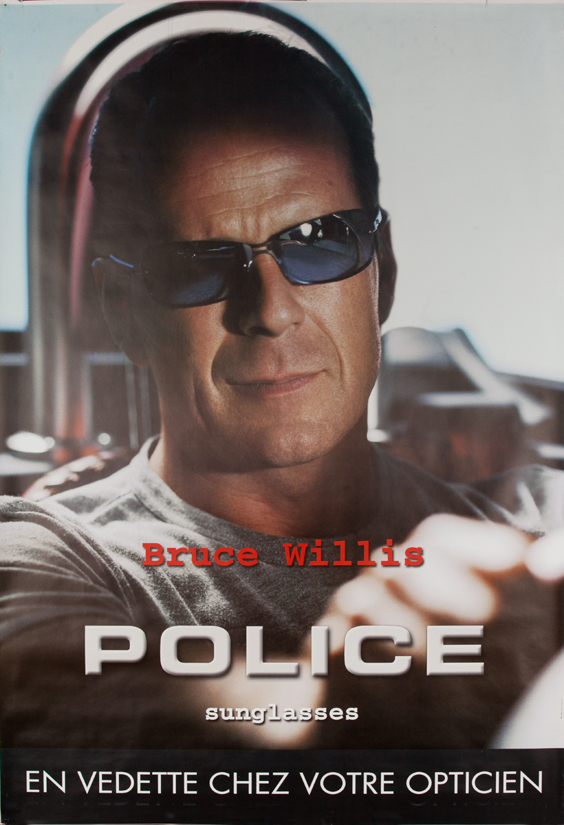 Bruce Willis Police Sunglasses Original Advertising Poster