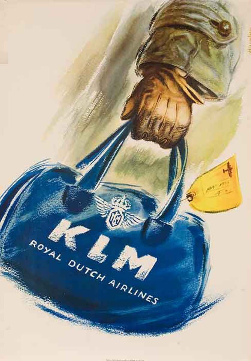 KLM Royal Dutch Airlines Travel Bag Original Travel Poster