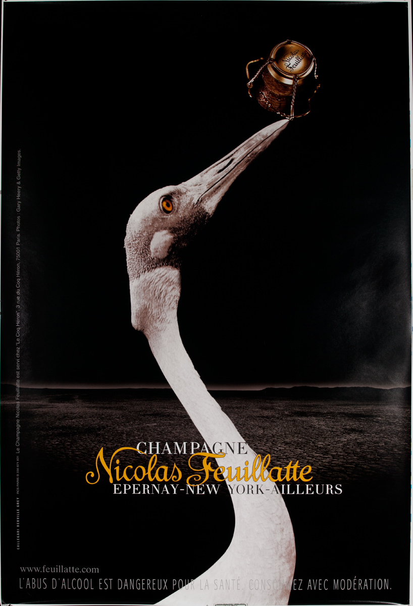 Champagne Nicholas Feuillatte Bird, Original Vintage Advertising Poster
