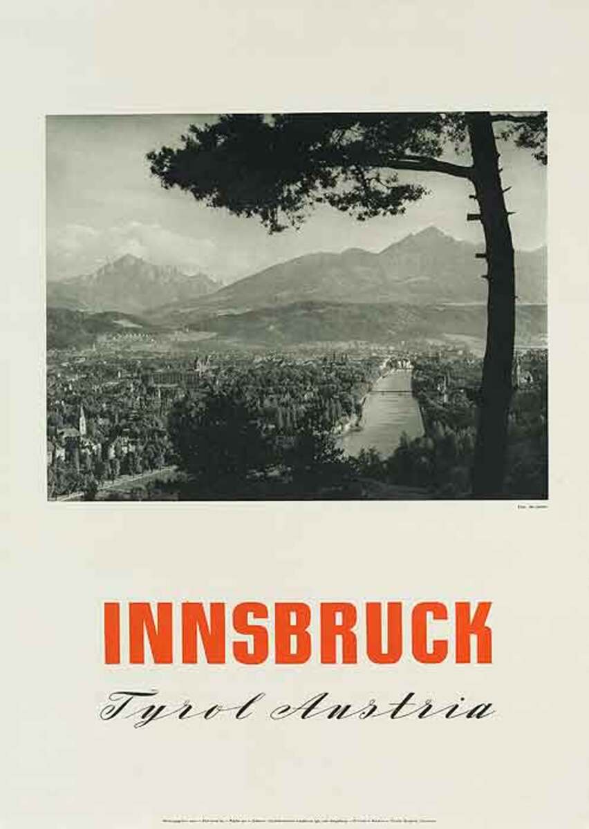 Innsbruck Tryol Austria Original Travel Poster Landscape photo