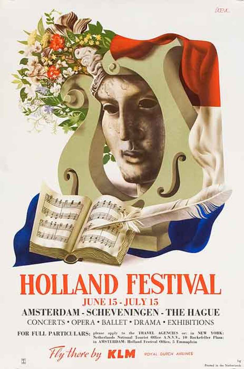 Holland Festival Original Travel Poster