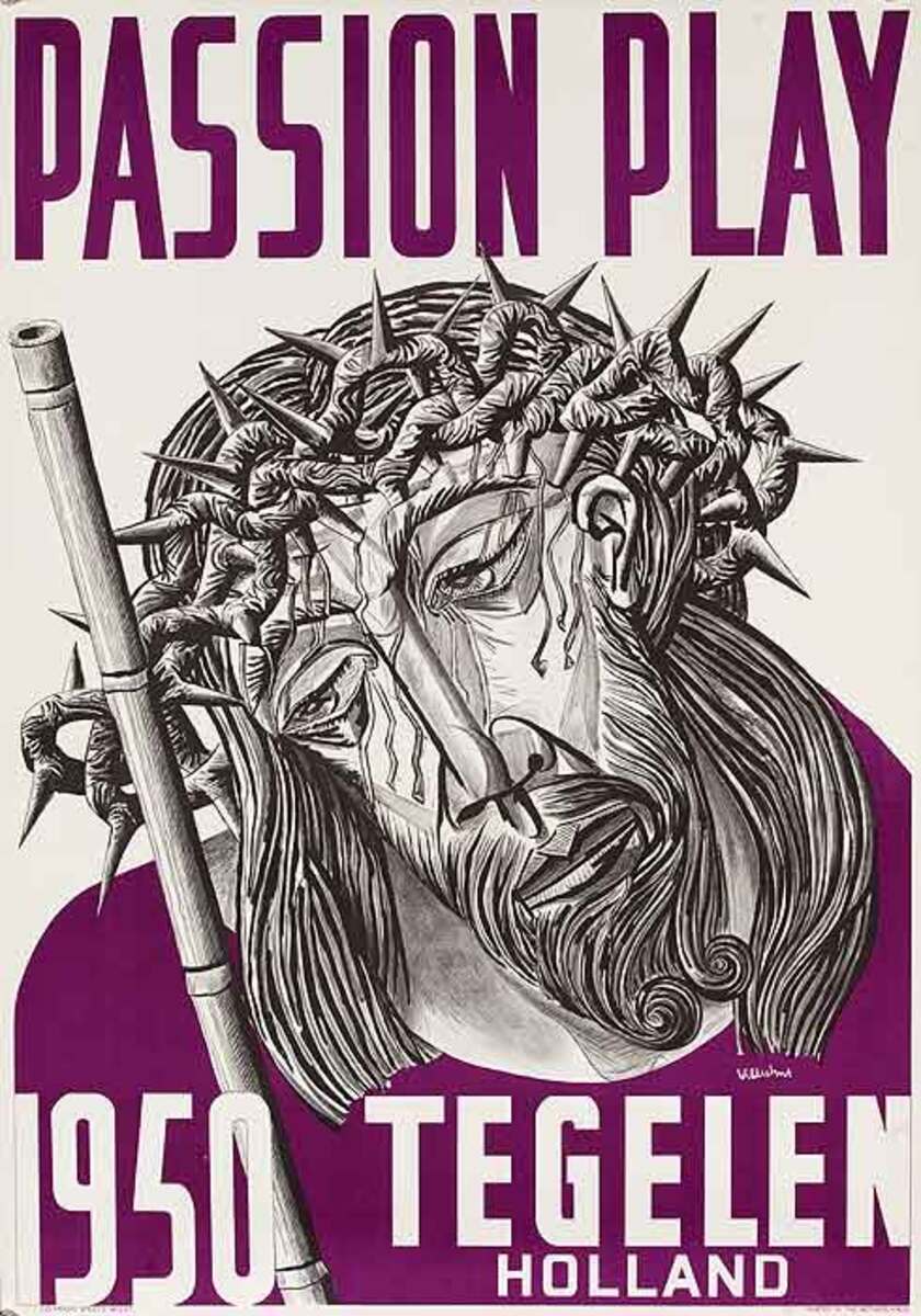 Passion Play Tegelen Holland Original Travel Poster