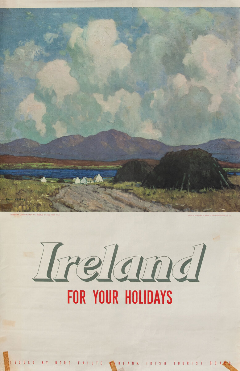 Ireland For Your Holidays Connemara Original Travel Poster